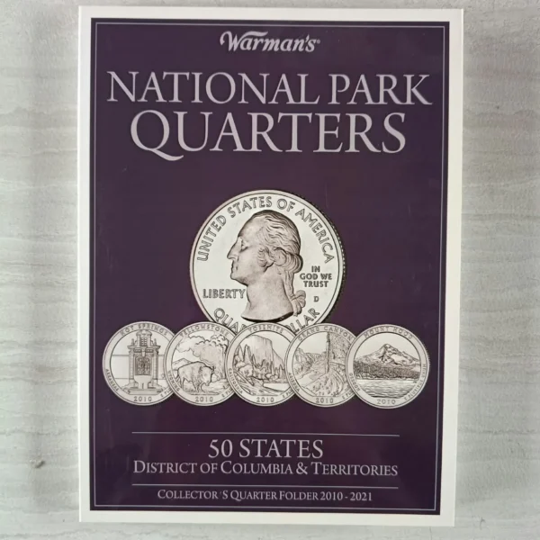 ALB008.- Álbum de 25 centavos de: Estados y Territorios + Álbum de 25 ctvs de Parques Nacionales de USA, Numismática, Coleccionable