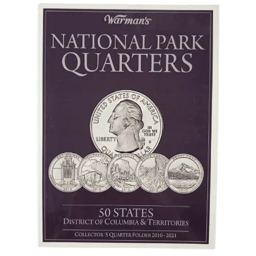 ALB006.- Álbum de 25 Centavos de Parques Nacionales de Estados Unidos 2010 - 2021 Completo , Colección Numismática