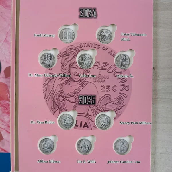 ALB001.- Álbum Coleccionable American Women Quarters 2022–2025 — Mujeres que Hicieron Historia en EE.UU.