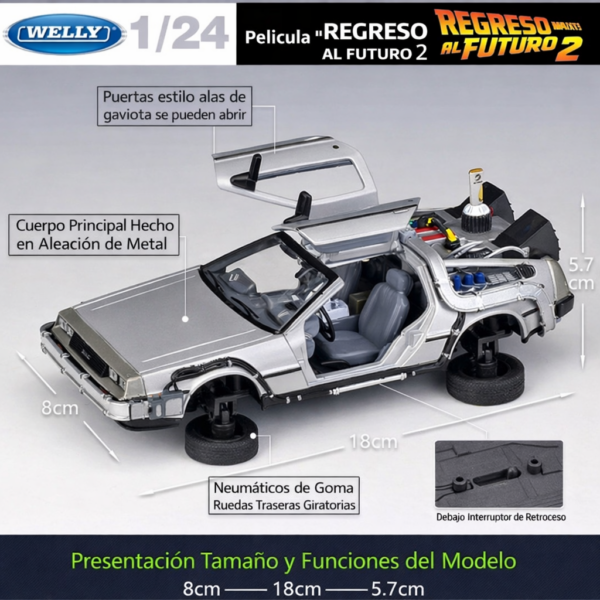 COL001.- Carro original de colección película VOLVER AL FUTURO II Back to the Future II, escala 1:24