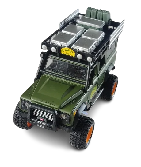 COL002.- Carro de Colección Camel Trophy Land Rover Defender 110 Escala 1:28