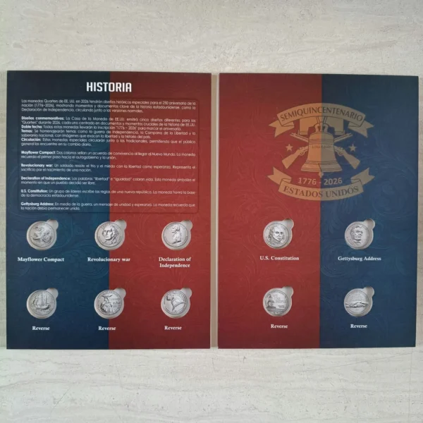 ALB003.- Colección Completa de Álbumes Numismáticos de Estados Unidos — Historia y Monedas Conmemorativas