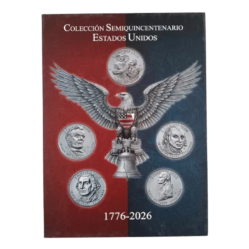 ALB002.- Álbum Coleccionable Semiquincentenario USA 1776–2026 — 25 Centavos Edición Especial 250 Aniversario