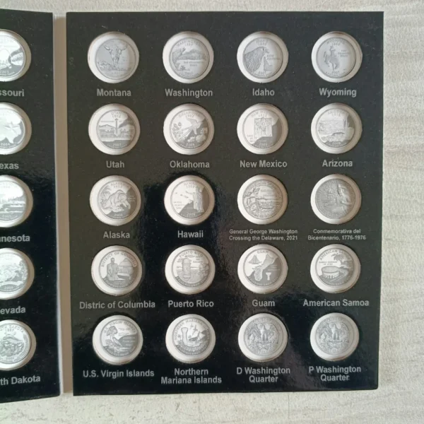 ALB005.- Álbum de 25 centavos de Estados y Colonias de Estados Unidos diseño 2024
