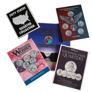 ALB003.- Colección Completa de Álbumes Numismáticos de Estados Unidos — Historia y Monedas Conmemorativas